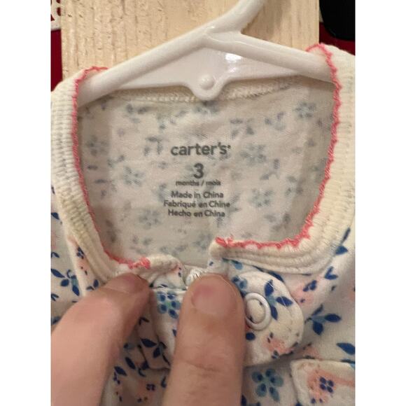 Carter’s 3M Floral Cotton Footed Sleeper One Piece - Picture 3 of 4
